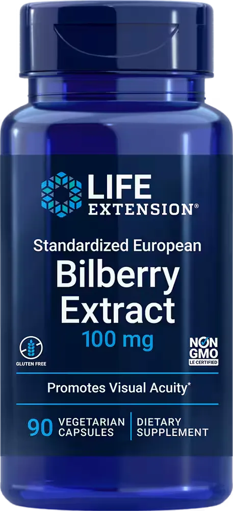 Standardized European Bilberry Extract, 100 mg, 90 vegetarian capsules