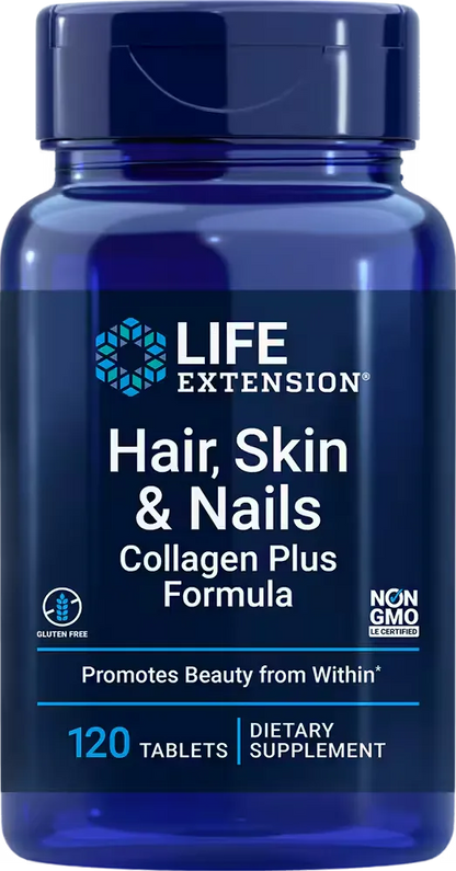 Hair, Skin &amp; Nails Collagen Plus Formula, 120 tablets