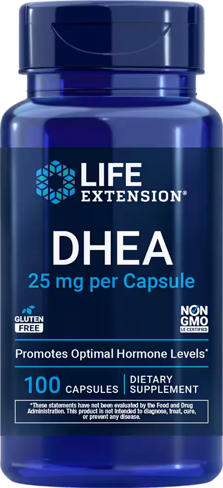 DHEA, 25 mg, 100 capsules