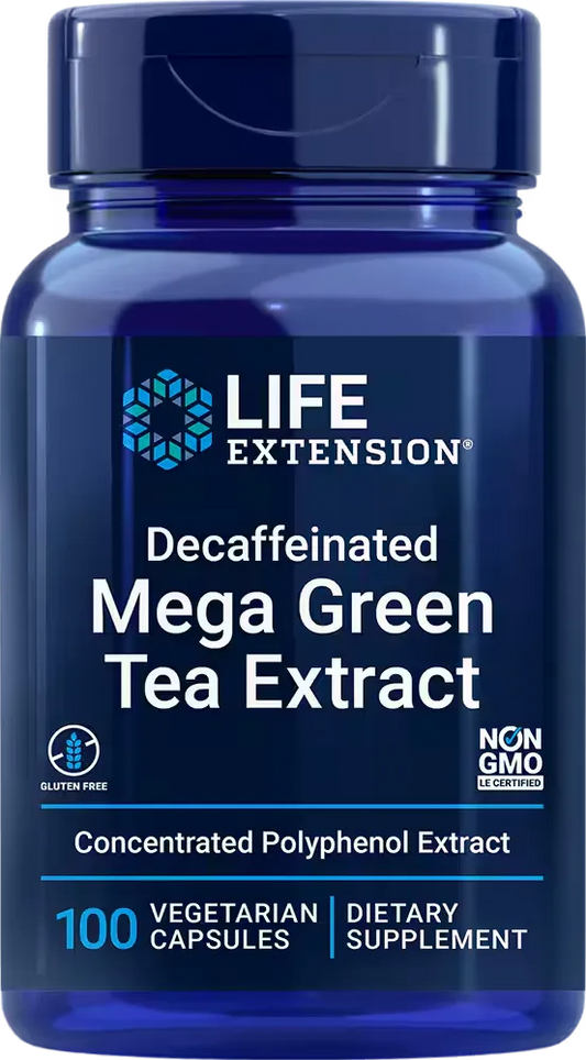 Decaffeinated Mega Green Tea Extract, 100 vegetarian capsules