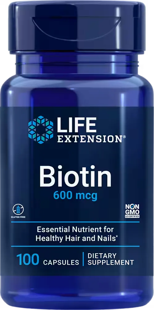 Biotin, 600 mcg, 100 capsules