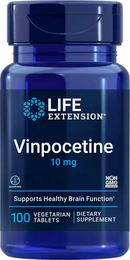 Vinpocetine, 10 mg, 100 vegetarian tablets