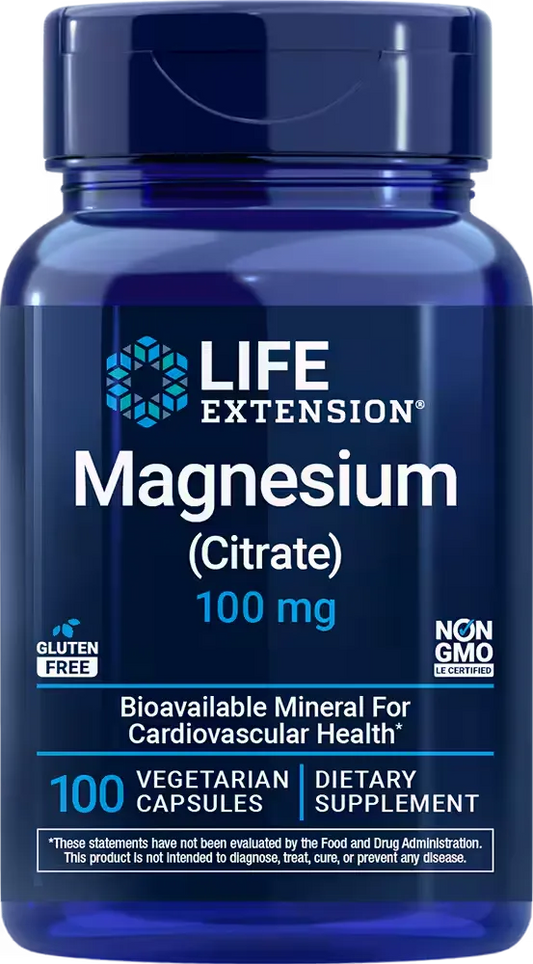 Magnesium (Citrate), 100 mg, 100 vegetarian capsules