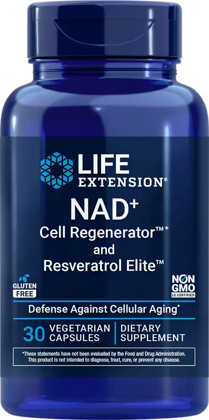 NAD+ Cell Regenerator™ and Resveratrol Elite™, 30 vegetarian capsules