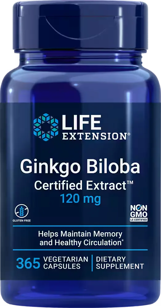 Ginkgo Biloba Certified Extract™, 120 mg, 365 vegetarian capsules