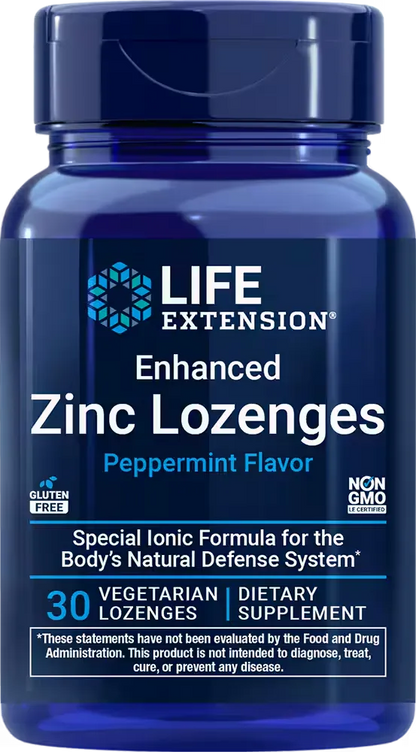 Enhanced Zinc Lozenges (Peppermint), 30 vegetarian lozenges