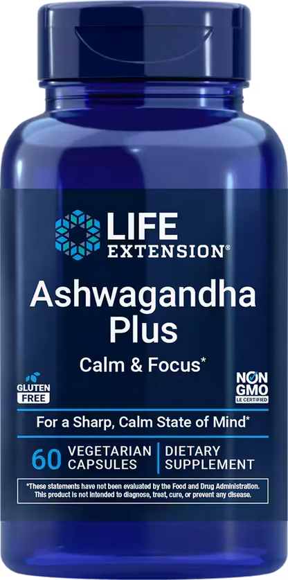 Ashwagandha Plus Calm &amp; Focus, 60 vegetarian capsules