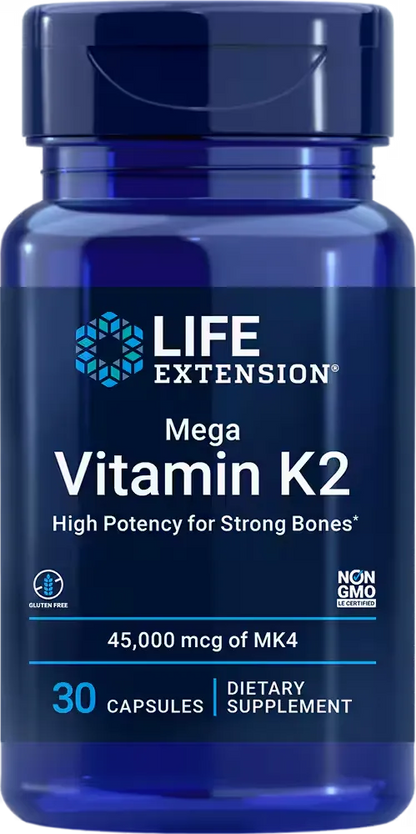 Mega Vitamin K2, 45000 mcg (45 mg), 30 capsules
