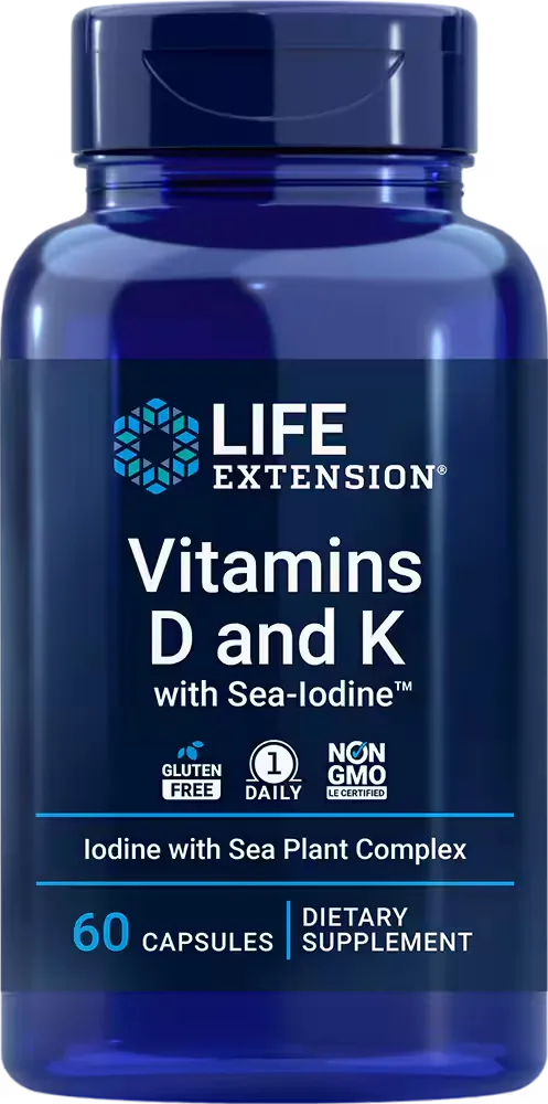 Vitamins D and K with Sea-Iodine™, 60 capsules