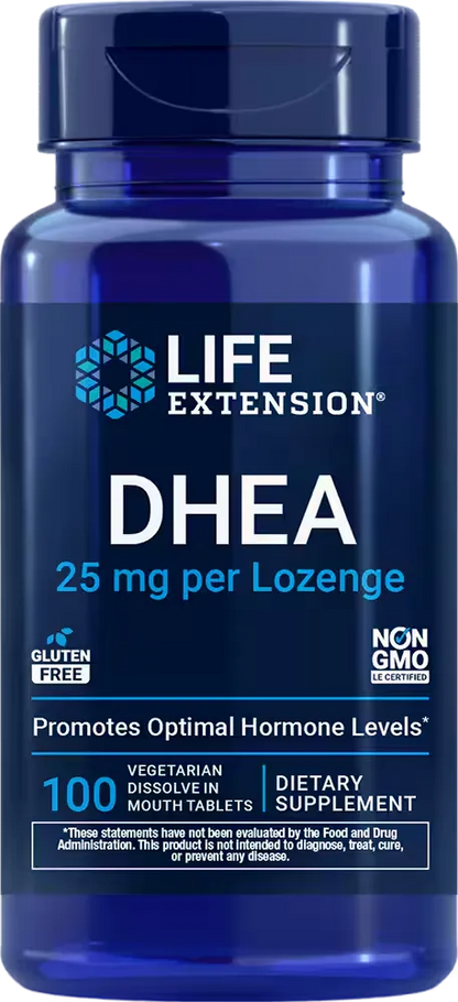 DHEA, 25 mg, 100 dissolve-in-mouth tablets
