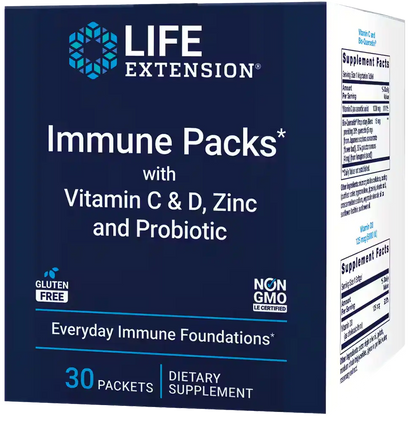 Immune Packs with Vitamin C &amp; D, Zinc and Probiotic, 30 packets