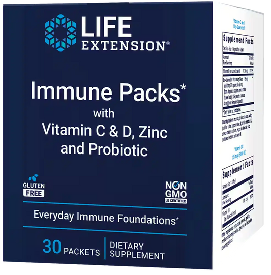 Immune Packs with Vitamin C &amp; D, Zinc and Probiotic, 30 packets
