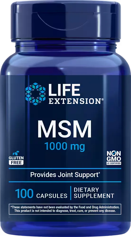 MSM, 1000 mg, 100 capsules