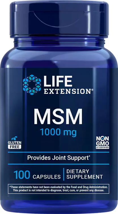 MSM, 1000 mg, 100 capsules