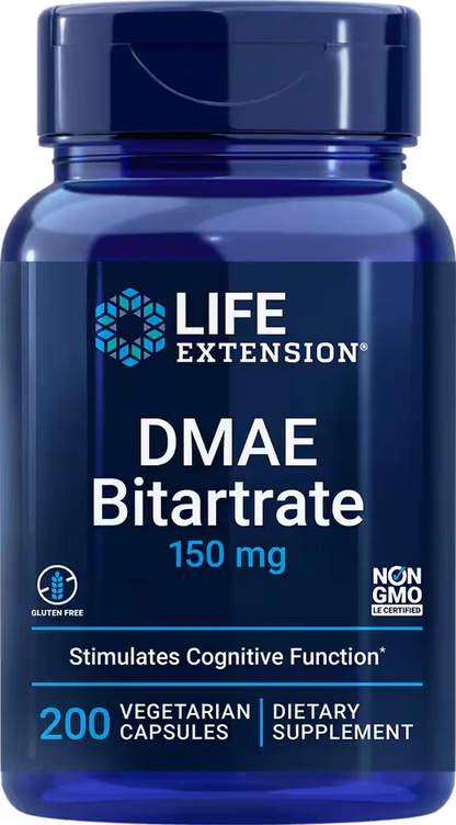 DMAE Bitartrate , 150 mg, 200 vegetarian capsules