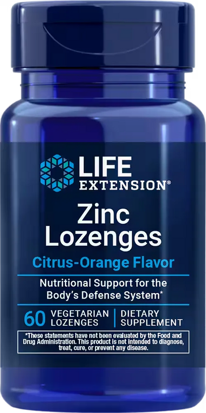 Zinc Lozenges (Citrus-Orange Flavor), 60 vegetarian lozenges