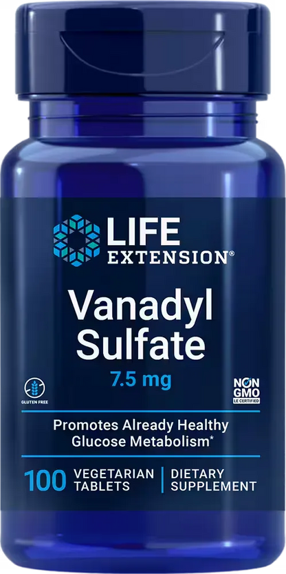 Vanadyl Sulfate, 7.5 mg, 100 vegetarian tablets