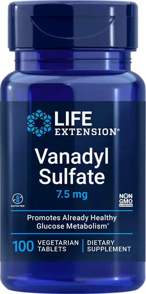 Vanadyl Sulfate, 7.5 mg, 100 vegetarian tablets