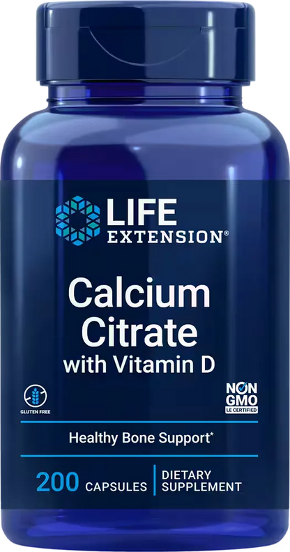 Calcium Citrate with Vitamin D, 200 capsules