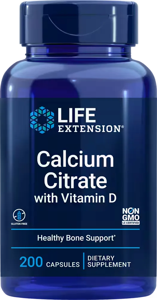 Calcium Citrate with Vitamin D, 200 capsules
