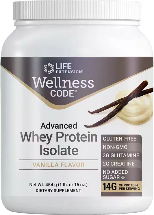 Wellness Code® Advanced Whey Protein Isolate (Vanilla), 454 grams