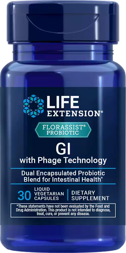 FLORASSIST® Probiotic GI with Phage Technology, 30 liquid vegetarian capsules
