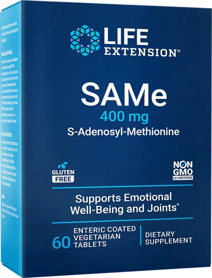 SAMe, 400 mg, 30 enteric-coated vegetarian tablets