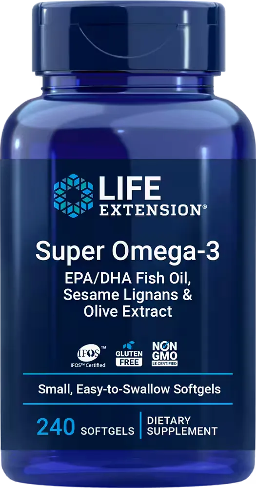 Super Omega-3 EPA/DHA Fish Oil, Sesame Lignans &amp; Olive Extract, 60 softgels