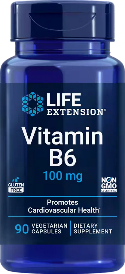 Vitamin B6, 100 mg, 90 vegetarian capsules