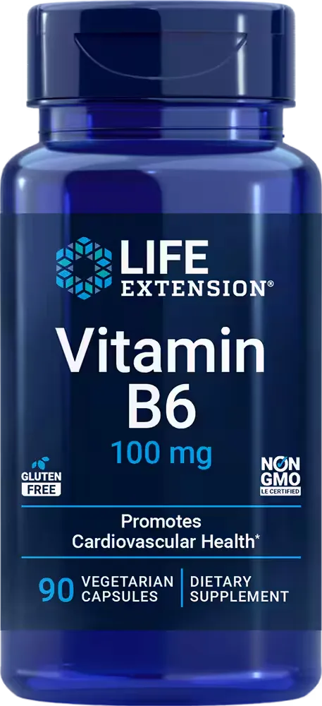 Vitamin B6, 100 mg, 90 vegetarian capsules