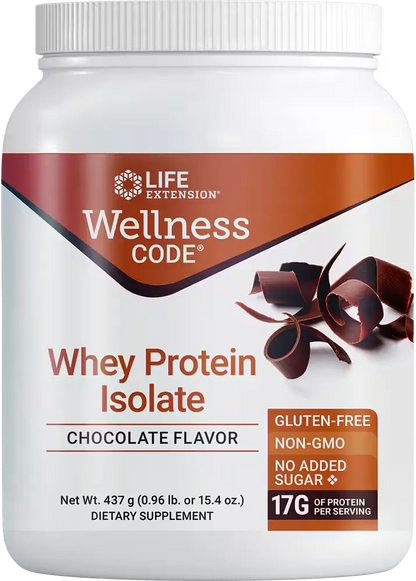 Wellness Code® Whey Protein Isolate (Chocolate), 437 grams