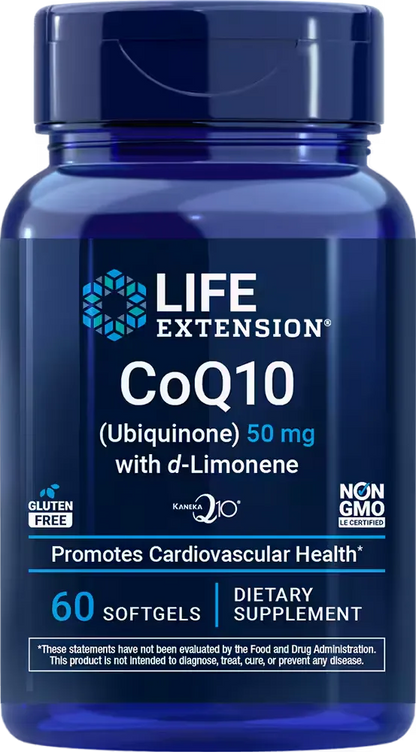 CoQ10 (Ubiquinone) with d-Limonene, 50 mg, 60 softgels