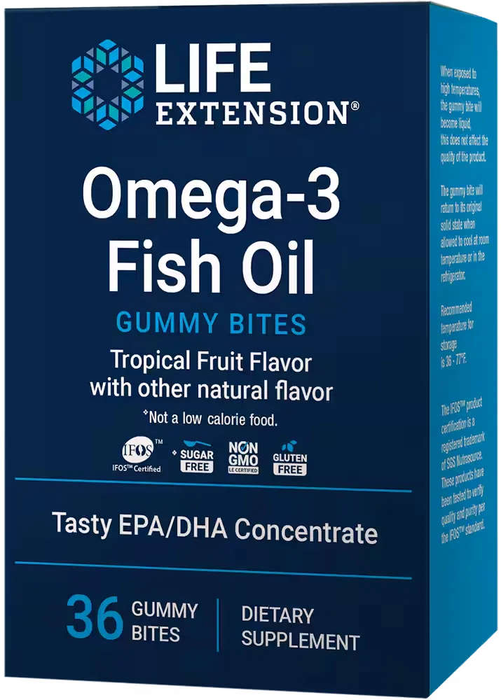 Omega-3 Fish Oil Gummy Bites (Tropical Fruit), 36 gummies