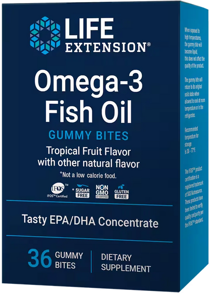 Omega-3 Fish Oil Gummy Bites (Tropical Fruit), 36 gummies