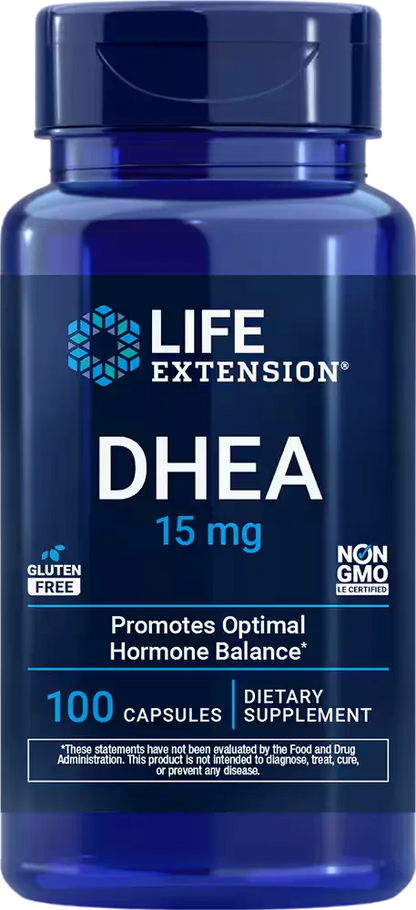 DHEA, 15 mg, 100 capsules