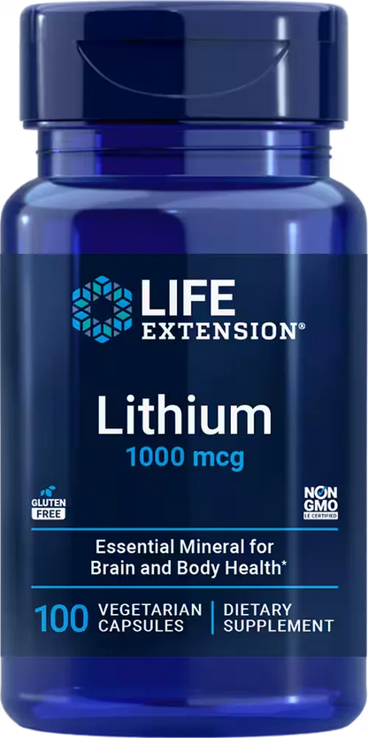 Lithium, 1000 mcg, 100 capsules