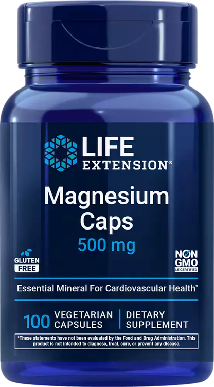 Magnesium Caps, 500 mg, 100 vegetarian capsules