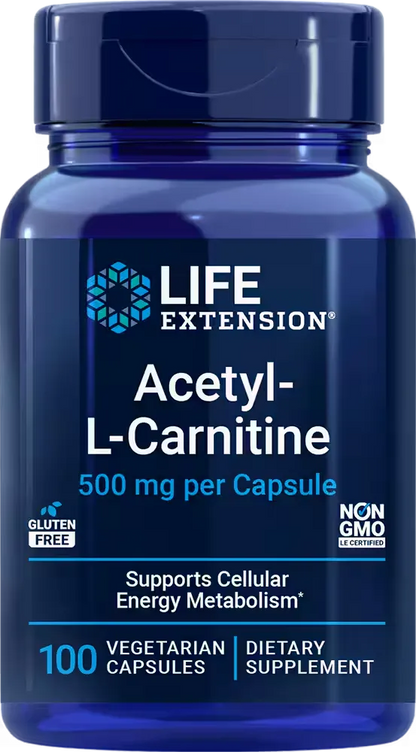 Acetyl-L-Carnitine, 500 mg, 100 vegetarian capsules