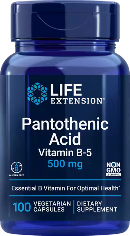 Pantothenic Acid, 500 mg, 100 vegetarian capsules