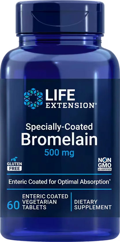 Specially-Coated Bromelain, 500 mg, 60 enteric-coated vegetarian tablets