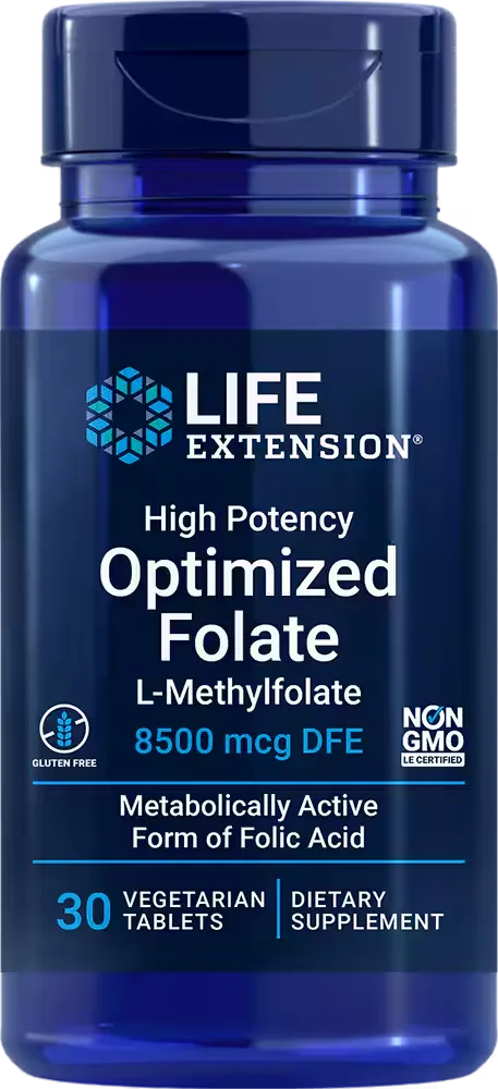 High Potency Optimized Folate, 8500 mcg DFE, 30 vegetarian tablets